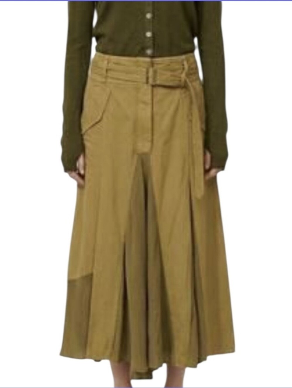 ZARA SRPLS ($179) Capsule Collection Contrast Midi Skirt NWOT